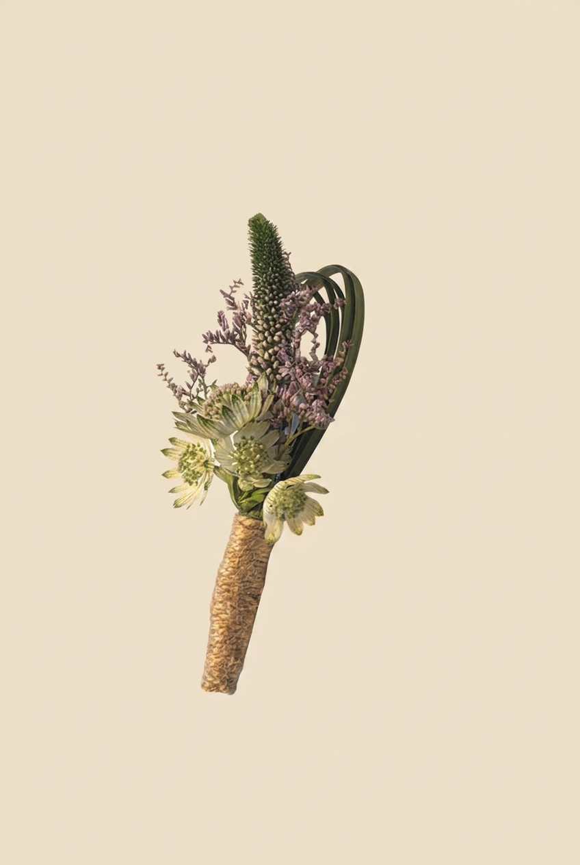 Corsage met veldbloemen en astrantia