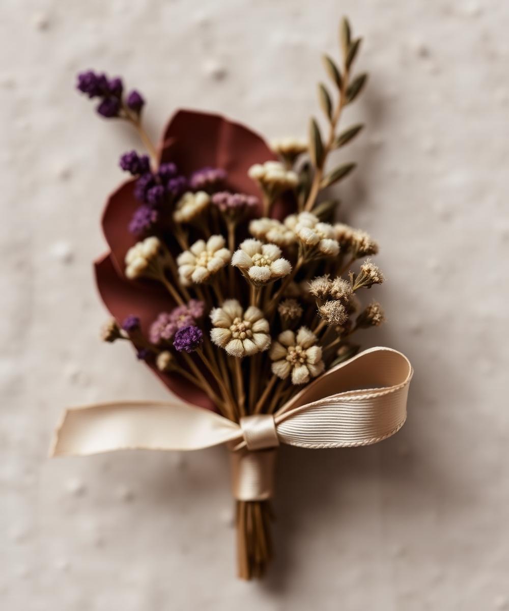 Klein bloemdetail met droogbloemen